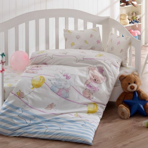 Baby bedding set ELEPHANt BLUE - 3 pieces